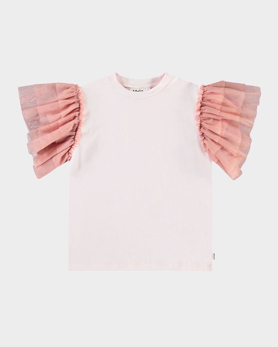 Girl's Robyn Flutter-Sleeve T-Shirt, Size 8-